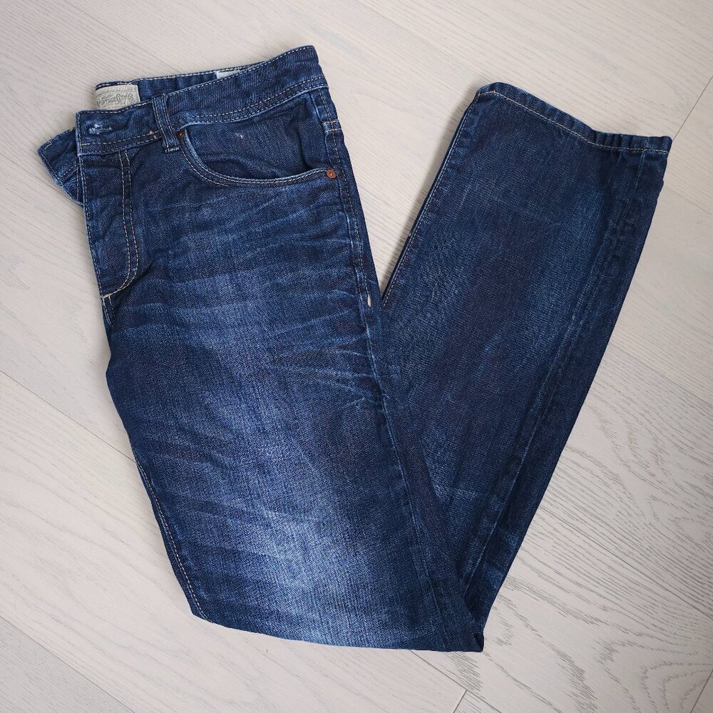 Jack & Jones Vintage Clark Original Jeans Men's 32x32 Dark Wash Straight Denim